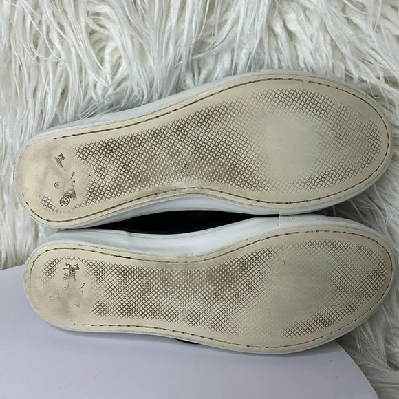 COACH Mens Shoes PERKINS TRAINER SNEAKER black leather Size 7. - Picture 12 of 14